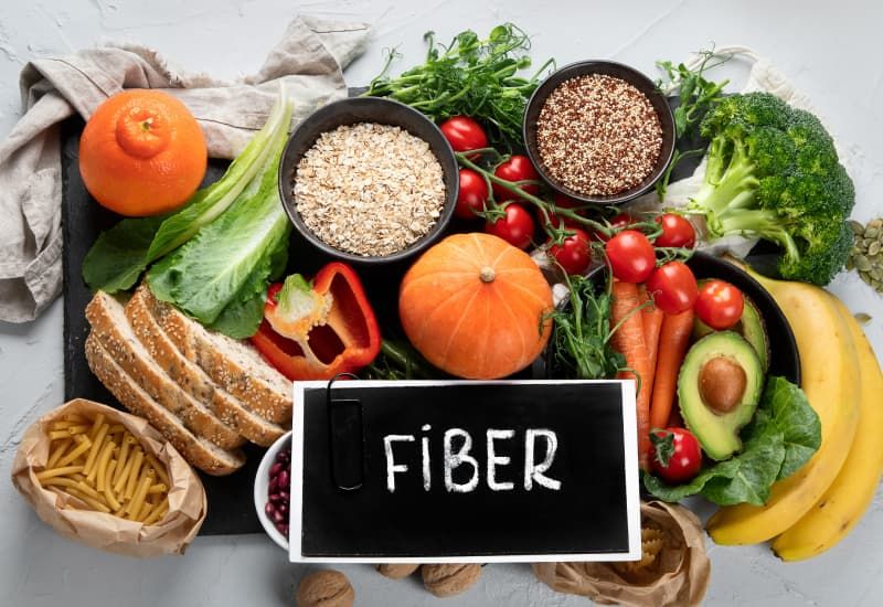 Whole grains as high-fiber foods