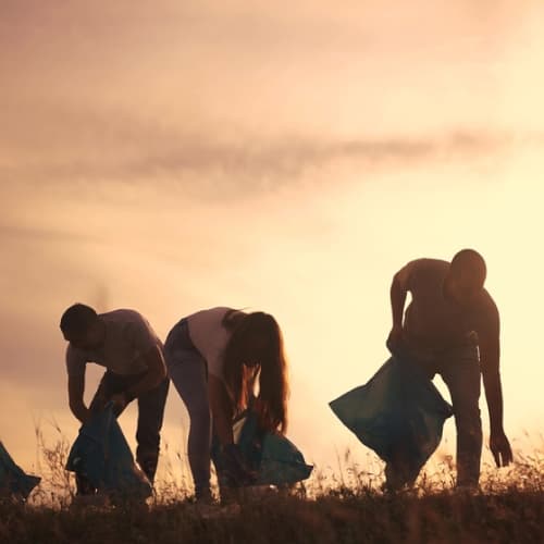 People picking the garbage