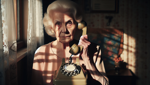 Old Lady on Phone