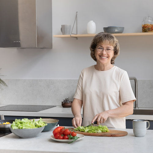 Women Chopping the vegetables