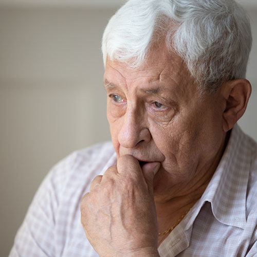 Old man with memory issues