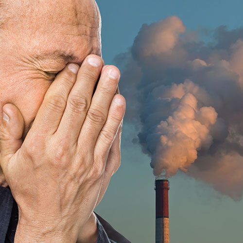 Man suffering from Pollution