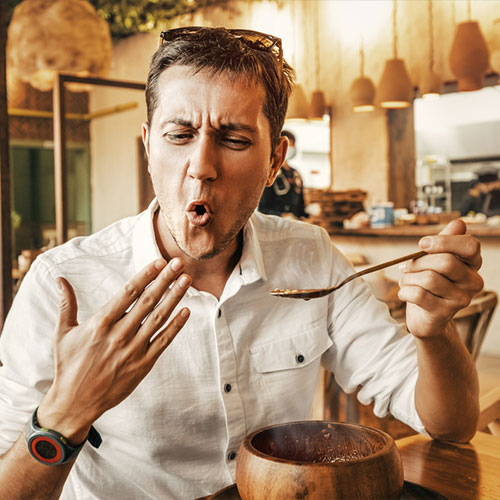 Man got burn with steaming food