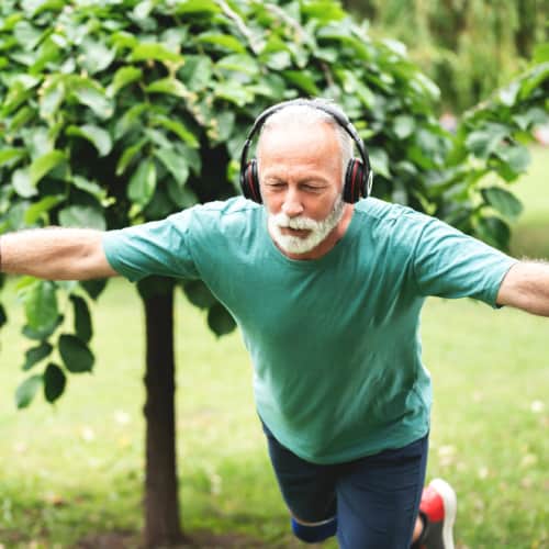 Single-Leg Balance by Senior Man 
