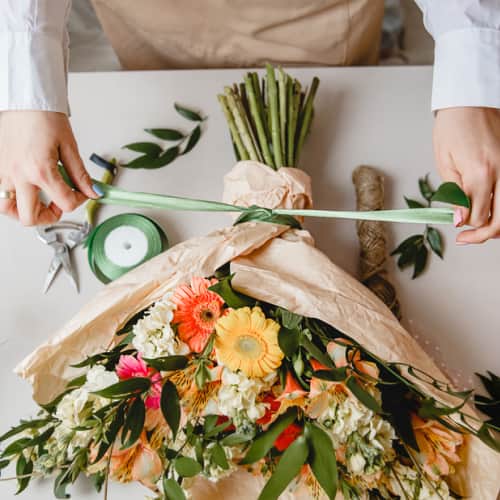 Create a colorful bouquet