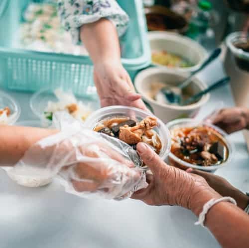 Offer help at a food bank or soup kitchen