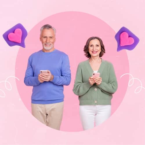 Senior people using dating apps
