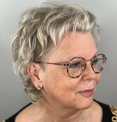 Pixie Cut for Older Women with Glasses