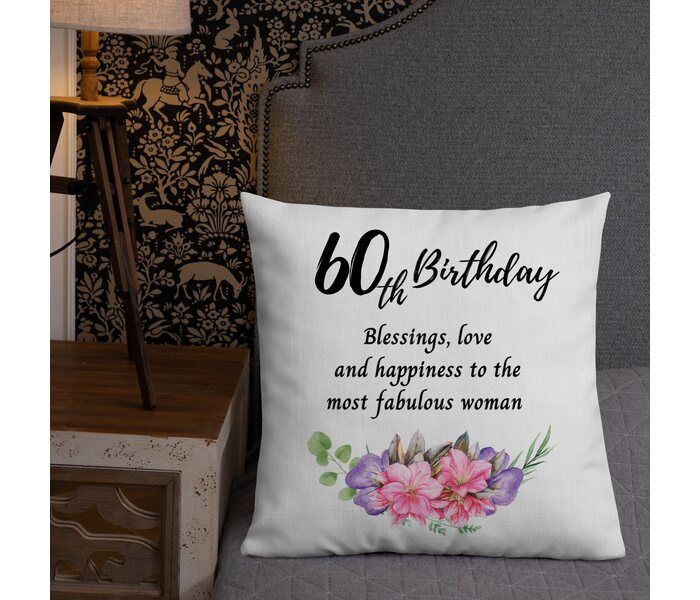 60th Birthday Floral Pillow