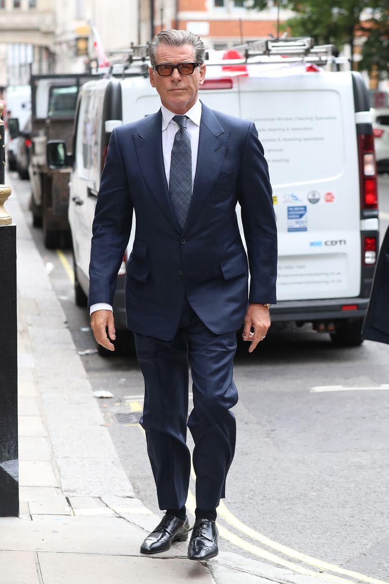 Pierce Brosnan wearing blue suit