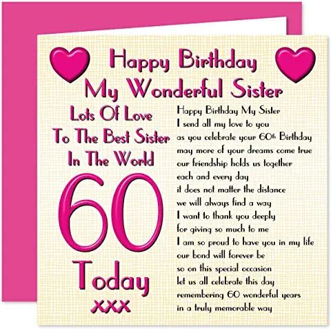 60th Birthday Wishes For Sister