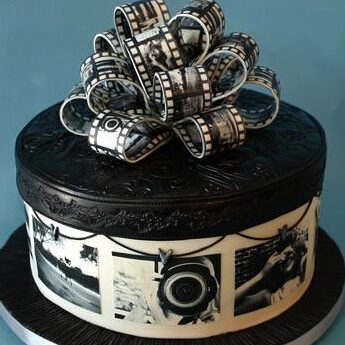 Black and White Photo Cake