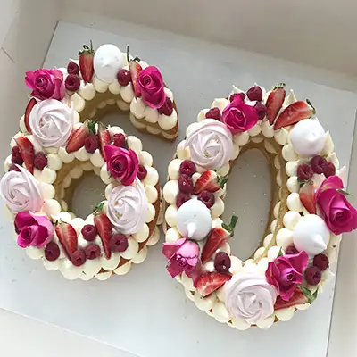 Floral Number 60 Cake