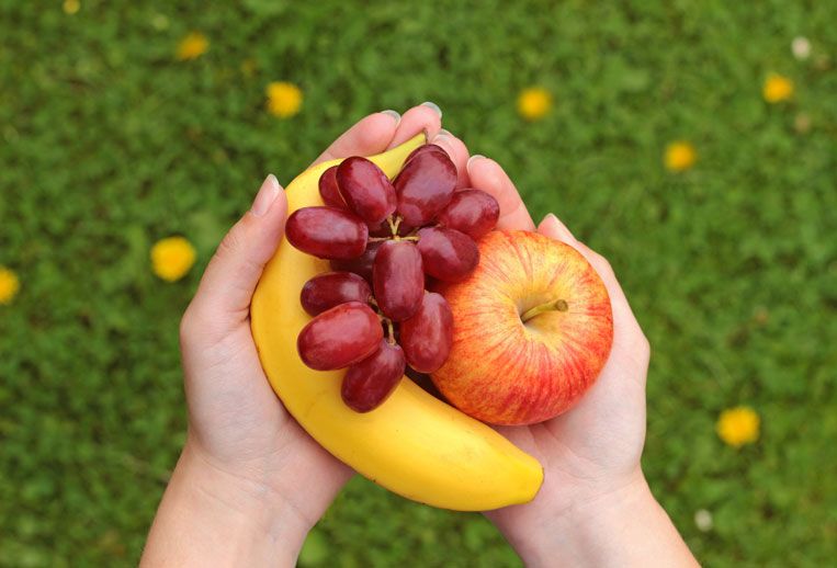 Fruits (Apples, Bananas, Grapes)