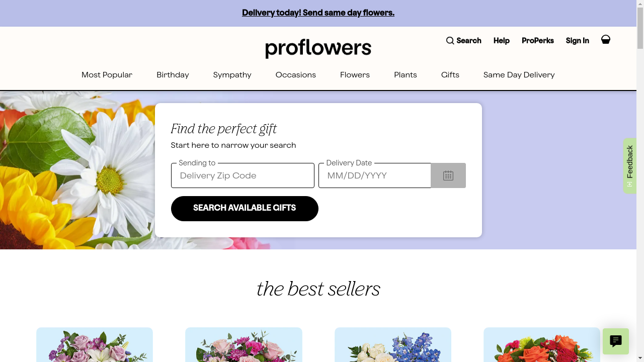 ProFlowers website