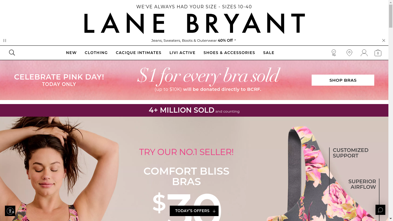 Lane Bryant website