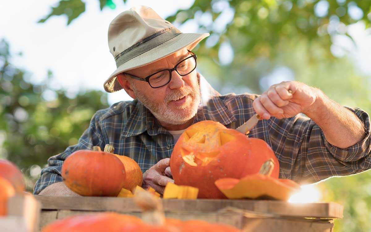 Decorating pumpkins